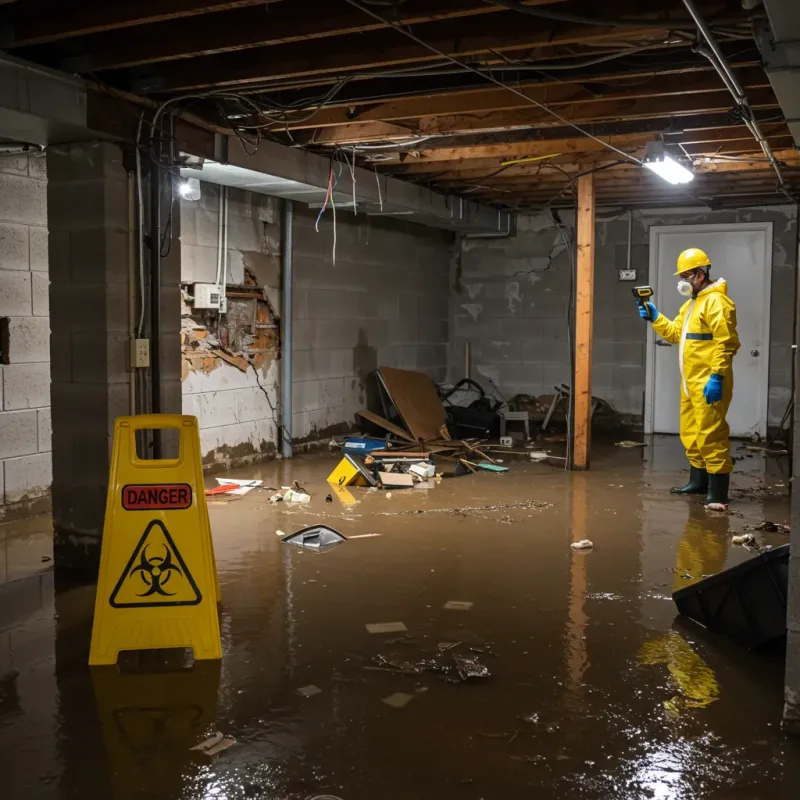 Flooded Basement Electrical Hazard in Lake Grove, NY Property